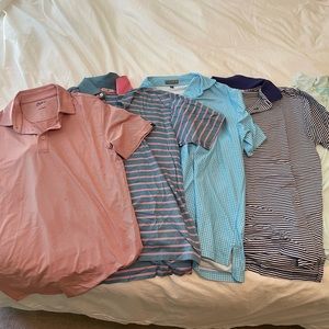 Mens Lot of 5 Golf Polos (Peter Millar, Oxford, Vineyard  Vines)